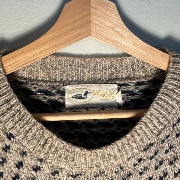 Men's Vintage Size M Winona Knits Nordic Style Winter Snowflake Sweater - Picture 3 of 3
